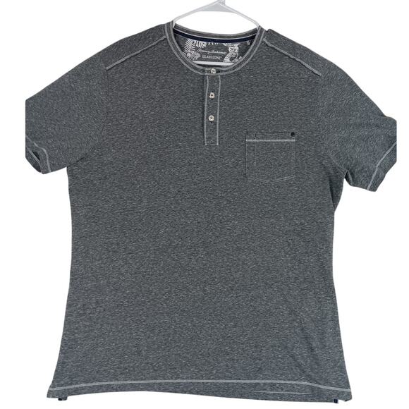 Tommy Bahama Island Zone Henley Shirt Men's Large Gray Performance Casual - Picture 1 of 11